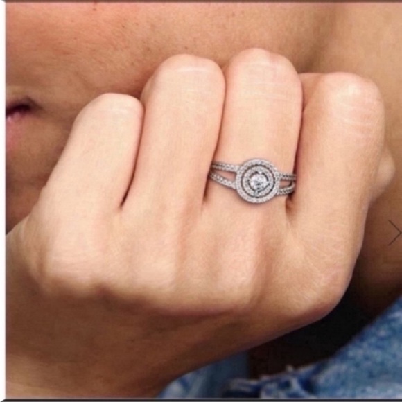 Pandora Sterling silver Sparkling Double Halo Ring 
Size 9 - Picture 4 of 14
